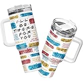 34HD Golden Girls Squad Tumbler 40oz with Handle Lid and Straw, Funny Retro TV Show Insulated Travel Coffee Mug for Fans - Birthday Gift for Friends, Friendship and Besties