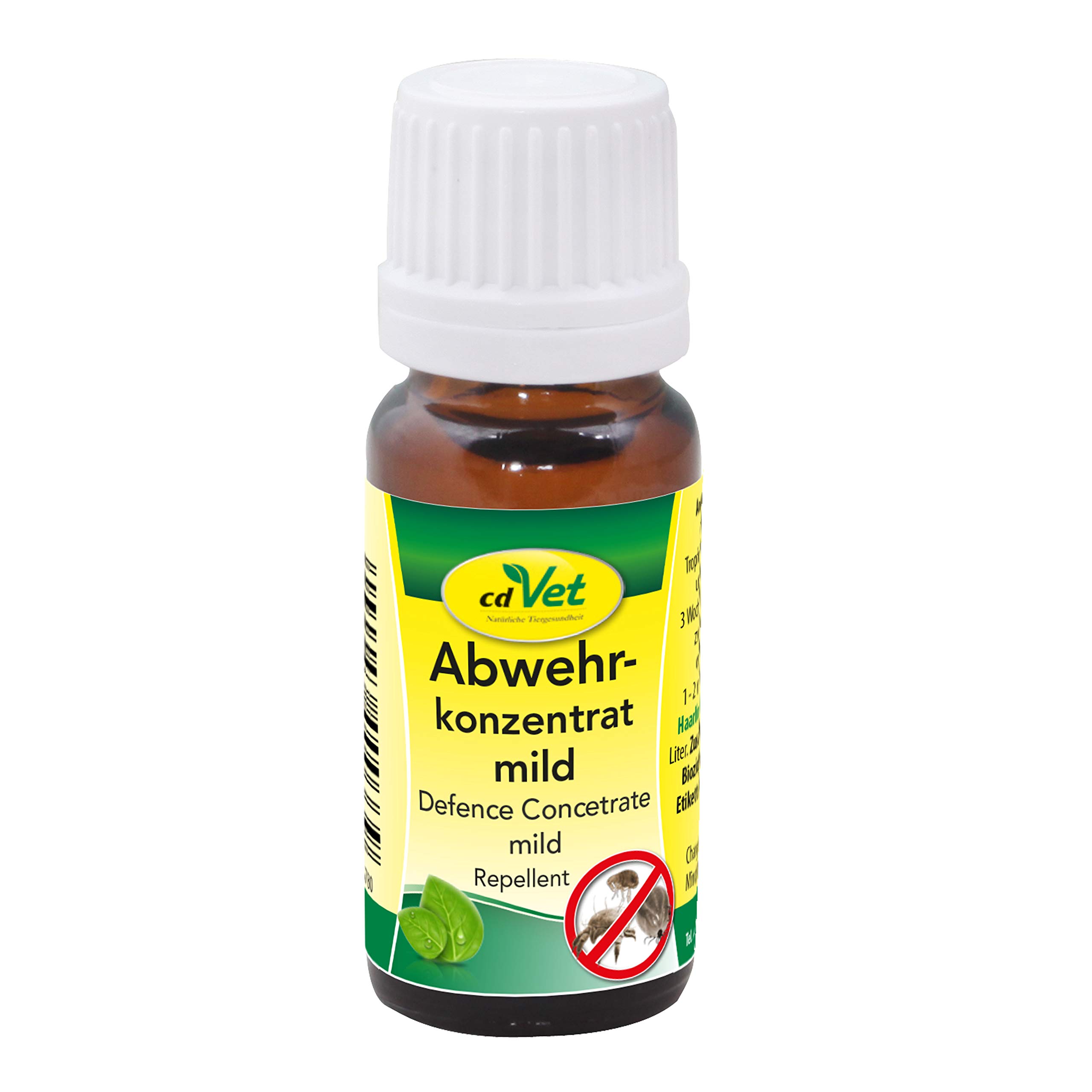 cdVet Naturprodukte Defence Concentrate mild 10 ml - Dog & Cat & Horse - tick defense - additional protection against fleas, mites, pests, insects - herbal ingredients -