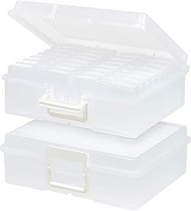 IRIS USA KP-XLPHO 4" x 6" Photo and Embellishment Craft Keeper, Extra Large, Clear, 2 Count