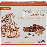 Gomacro, Energy Bar Double Chocolate Peanut Butter Organic, 2.3 Ounce, 4 Pack