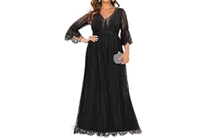 PINUP FASHION Women Plus Size Maxi Black Long Lace Boho Wedding Guest Bohemian Flowy Photoshoot Summer Evening Party Hippie Dresses