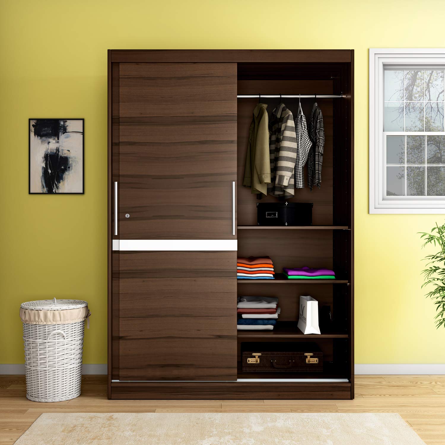 Godrej Interio Linea Wooden Wardrobe With Sliding Doors