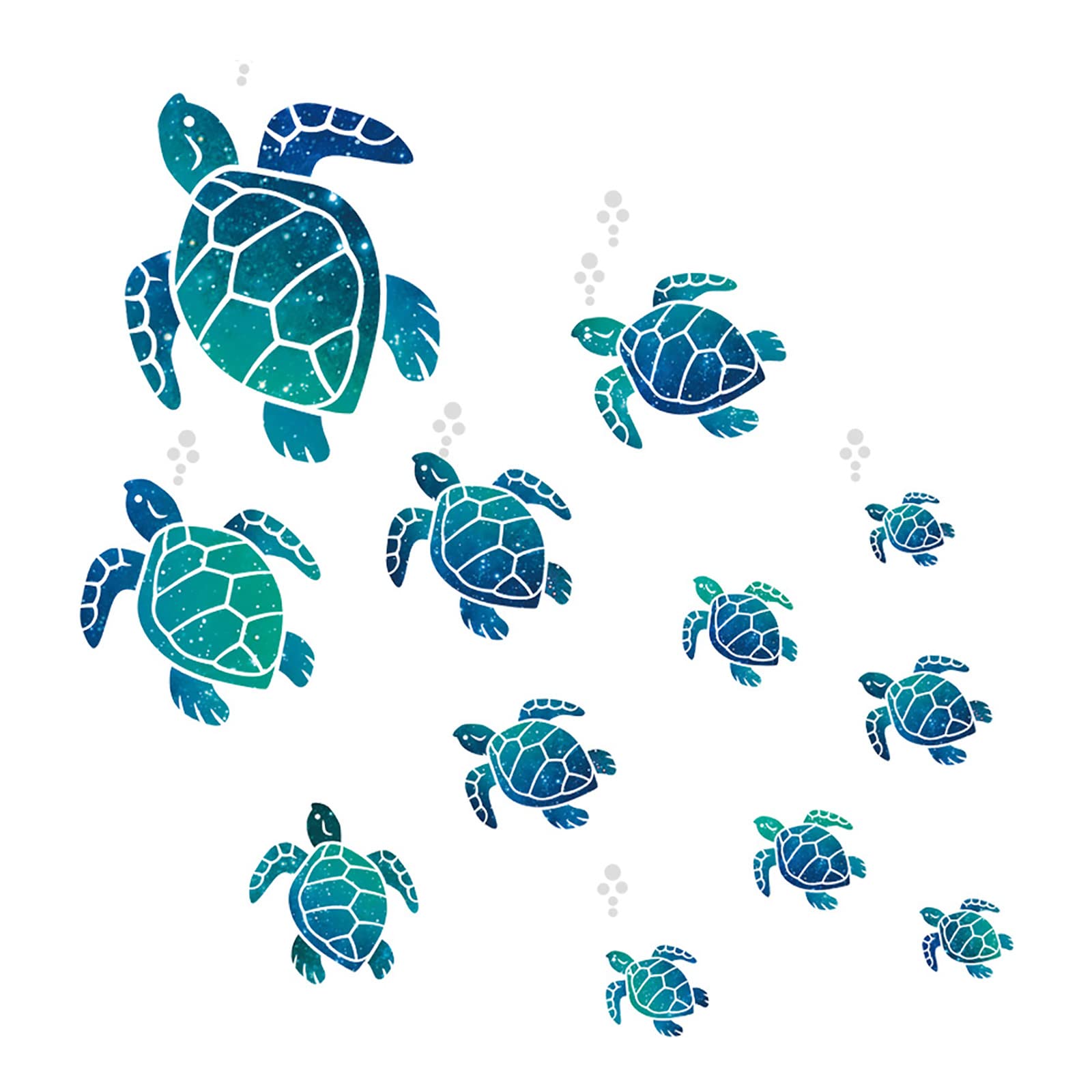 12 Pieces Sea Turtle Tile Stickers Waterproof Wall Decals Turtle Vinyl Stickers Underwater Ocean Wall Sticker Sea Wall Decals for Home Office Living Room Wall Bathroom Toilet