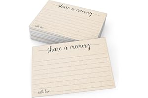 321Done Share a Memory Card, Made in USA - 4x6 Kraft Tan, for Celebration of Life, Birthday, Anniversary, Memorial, Funeral, Graduation, Bridal Shower Game - Set of 50