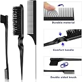 Qufiiry 3Pcs Slick Back Hair Brush Set Double-Sided Edge Brush Bristle Comb view 3