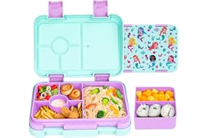 MSSWFSG Bento Box for Kids & Toddlers, Leak-Proof Lunch Box with 5/6 Compartments - Back to School, Snack Containers for On-the-Go Meal, Made with Safe BPA-Free Material