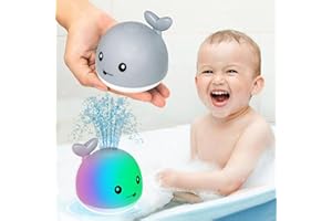 TFS TOP · FANS TFS TOP·FANS Baby Whale Bath Toy Infant: Light Up Fountain 6-12 Months Old Bathtub 18-24 Pool 3 4 5 7 8 9 10 15 Sprinkler Tub Water Toys Toddlers 1 Girl Boys Birthday Shower Gifts Newborn Essentials