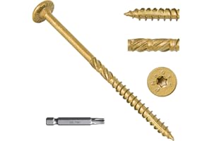 FMhotu 6 Inch Heavy-Duty Outdoor Deck Screws, 50Pcs Star Drive Decking Wood Screws, Rust Resistant Timber Screws for Timber/L
