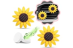 ZADIN 2 Pieces Sunflower Car Accessories Cute Car Air Freshener Sunflower Air Vent Clips Sunflowers Gift Decorations Girasoles Car Clip Interior Air Vent Decor