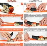 Ohuhu Ratchet Straps with Hook 8 Pack 4.5m x 25mm 680kg Break Strength view 5