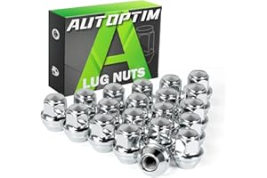 AUTOPTIM M12x1.5 Lug Nuts - Replacement for 2001-2022 Escape, 2012-2018 Focus, 2006-2020 Fusion, 2011-2022 Fiesta, Chrome Whe