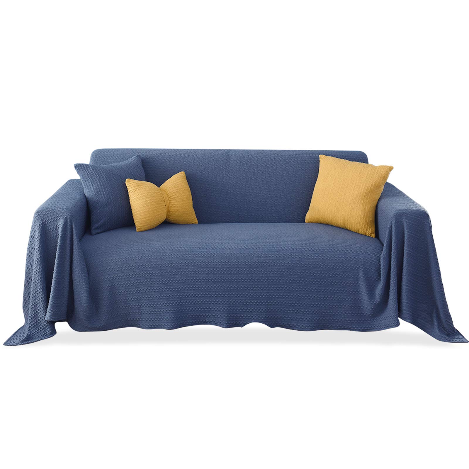 PETCUTE Sofa Throw Sofa Blankets Throws Large Medium Small Versatile Sofa Bedspread Travel Office Throw Blue 180X230CM