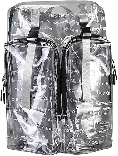 Amazon 着大容量反射透明ショルダーバッグ潮ブランドカップルプラスチックバックパック一世代 シルバーグレー 16寸 Darkレインボー シューズ バッグ