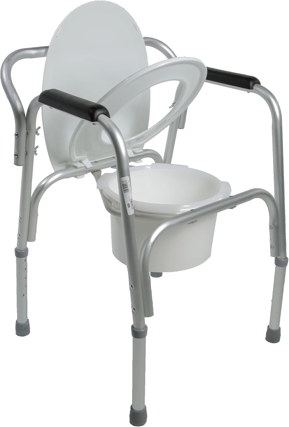 PCP Lightweight Bedside Commode with Pail and Removable Backrest, Silver Frost: Health & Personal Care