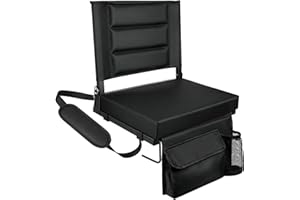 LLEVTIC Stadium Seats with Back Support,Bleacher Chairs with Cushion, Portable Folding Stadium Chair with Removable Cushion and Large Pocket for School Events Sports Game