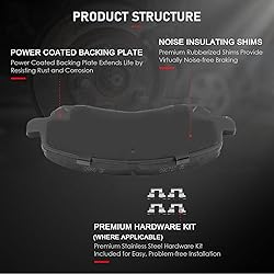 cciyu D866 Front Ceramic Disc Brake Pads Kit For