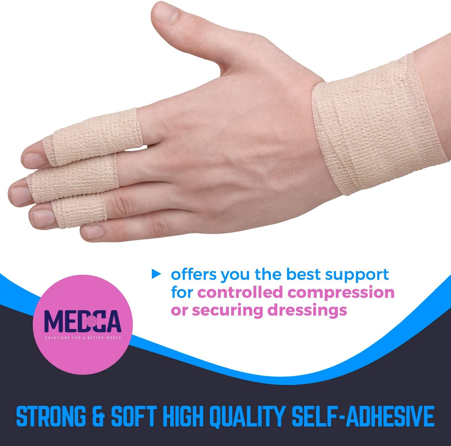 6 Pack, Self Adherent Cohesive Tape, 1" 2" 3" x 5 Yards Combo Pack - Image 4