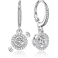 MomentWish Drop Earrings for Women, Women's Gift for Valentine Birthday, D Color VVS1 Dancing Moissanite Earrings, 925 Sterling Silver Dangle Earrings