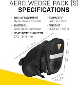 Topeak Aero Wedge Pack Saddle Bag Small Black Brand Topeak 0.66L 105g view 6