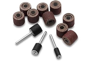Katzco 51 Piece Drum Kit - 45 Sanding Bands, 6 Mandrills - Fits Any Drill - for Rotary Tools, Die Grinder, Power Drills, Carp