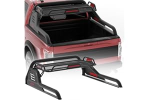 EMEKIN Truck Roll Bar with Cargo Carrier Basket, Adjustable Sport Rack Roll Bars Chase Rack Fit for Ford F-150/F-250/F-350,Dodge Ram,GMC Sierra,Chevy Silverado,Ranger,Tundra,Frontier,Titan (Full & Mid Size)