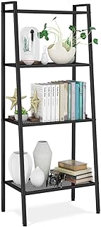 Homfa Bücherregal Metall Standregal Leiterregal Treppenregal Lagerregal Badregal Stufenregal Pflanzenregal mit 4 Böden 60x35x147cm