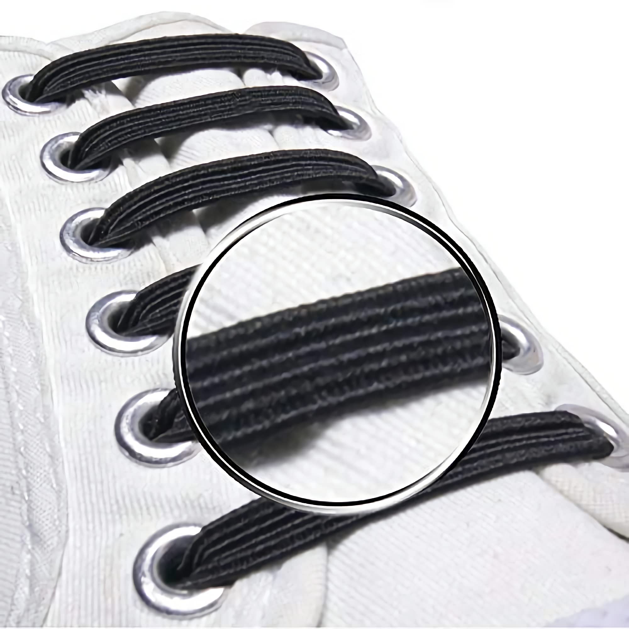 maxstrapz Pack of 20, No Tie Elastic Shoelaces Fabric Style Alternative to Silicone, Super Stretch Nylon Shoe Laces for Kids or Adults, Redesigned Product (Black, Medium)