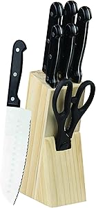 Home Basics KS44842 7-Piece Knife Block Cutlery Set, Black