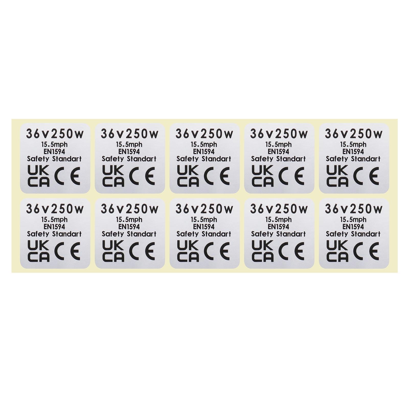 ECSiNG 10pcs Mid Drive Motor Sticker 36V 250W Motor Waterproof Sticker Decal 30x30mm Motor CE Label Tags Compatible with BAFANG BBS02B BBS01