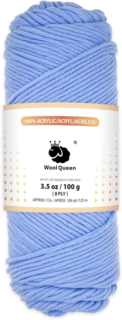 Amazon Co Jp ウール クイーン 8 Ply 100 アクリル糸 スカイブルー 3 5オンス 136ヤード ラグパンチ ポンポンアート ウィービング かぎ針編み ニットプロジェクトに適しています 洗濯機と乾燥機 Ls06 ホビー