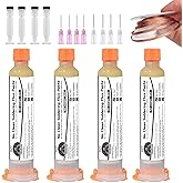 WAN2TLK No Clean Soldering Flux Paste and Solder Wick Kit, 4Pcs Solder Flux for Electronics Soldering, Tin Soldering, Lead-Fr