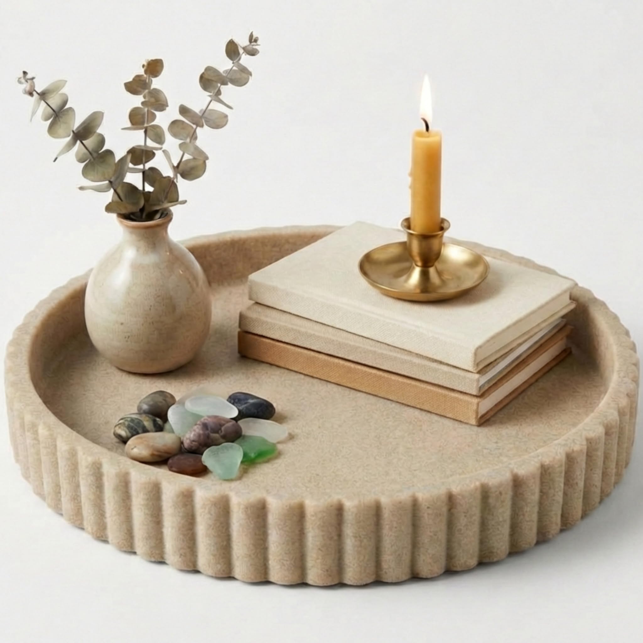 Photo 1 of **FACTORY SEALED** OAKOA Decorative Tray for Decor - Coffee Table Tray for Living Room - Round Tray for Home Decor - Coffee Table Decor Centerpiece - Modern Minimalist Centerpiece