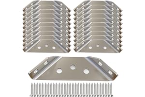 Universal Stainless Steel Furniture Corner Connector Heavy Duty Corner Bracket,8Pcs Angle Brackets Hardware Bracket Silver Metal Corner Braces for Wood with Screws, Shelf Supports Aufuga (8)