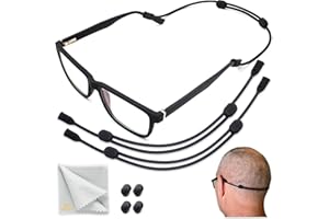 SIGONNA Glasses Strap Holder - No-Tail Eyeglass Strap Cord String - Adjustable Eye Glasses Holders Around Neck Head - Eyeglasses Strap Lanyard - Sunglasses Glasses Strap for Men Women - 2 Pcs