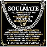 Mapileng To My Soulmate Necklace for Him, Meaningful Romantic Jewelry Gift for Couple, Anniversary, Valentine’s Day, Birthday, Christmas, Forever & Always Keepsake for Boyfriend