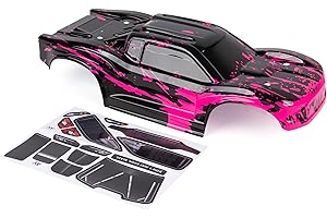 SUMMITLINK Custom Body Muddy Hot Pink Style Compatible for ARRMA VORTEKS 3S 4x4 4x2 BLX 1/10 Stadium Truck(V-P-01)