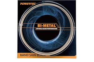 POWERTEC 64-1/2 Inch Bi-Metal Bandsaw Blades, 1/2" x 10/14 TPI Non-Ferrous Metal Cutting Band Saw Blades for Wen 3970 & BA466