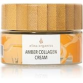 Elina Organics Amber Collagen Cream, 1oz – Nourishing Face Moisturizer with Marine Collagen, Hyaluronic Acid, Rosehip & Sea Buckthorn Oils – Firming Anti-Aging Cream with Natural Baltic Amber Extract
