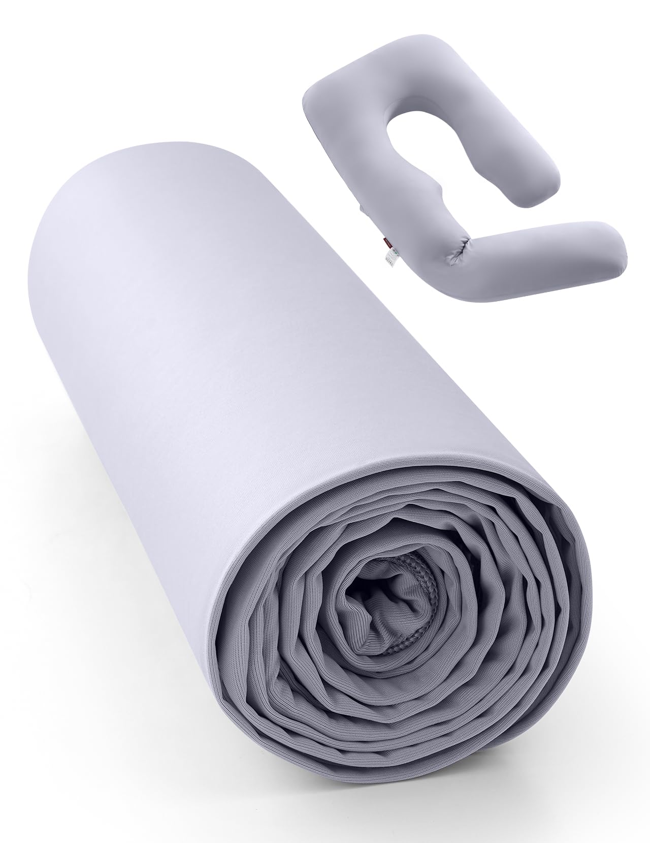 Photo 1 of Momcozy Cooling Pregnancy Pillow Cover for Dreamlign U Pro Maternity Pillow for Sleeping, Adjustable Leg Pillow, Support for Back, Hip, Belly for Pregnant Women, 50-72 in Body Pillow, Only Pillowcase