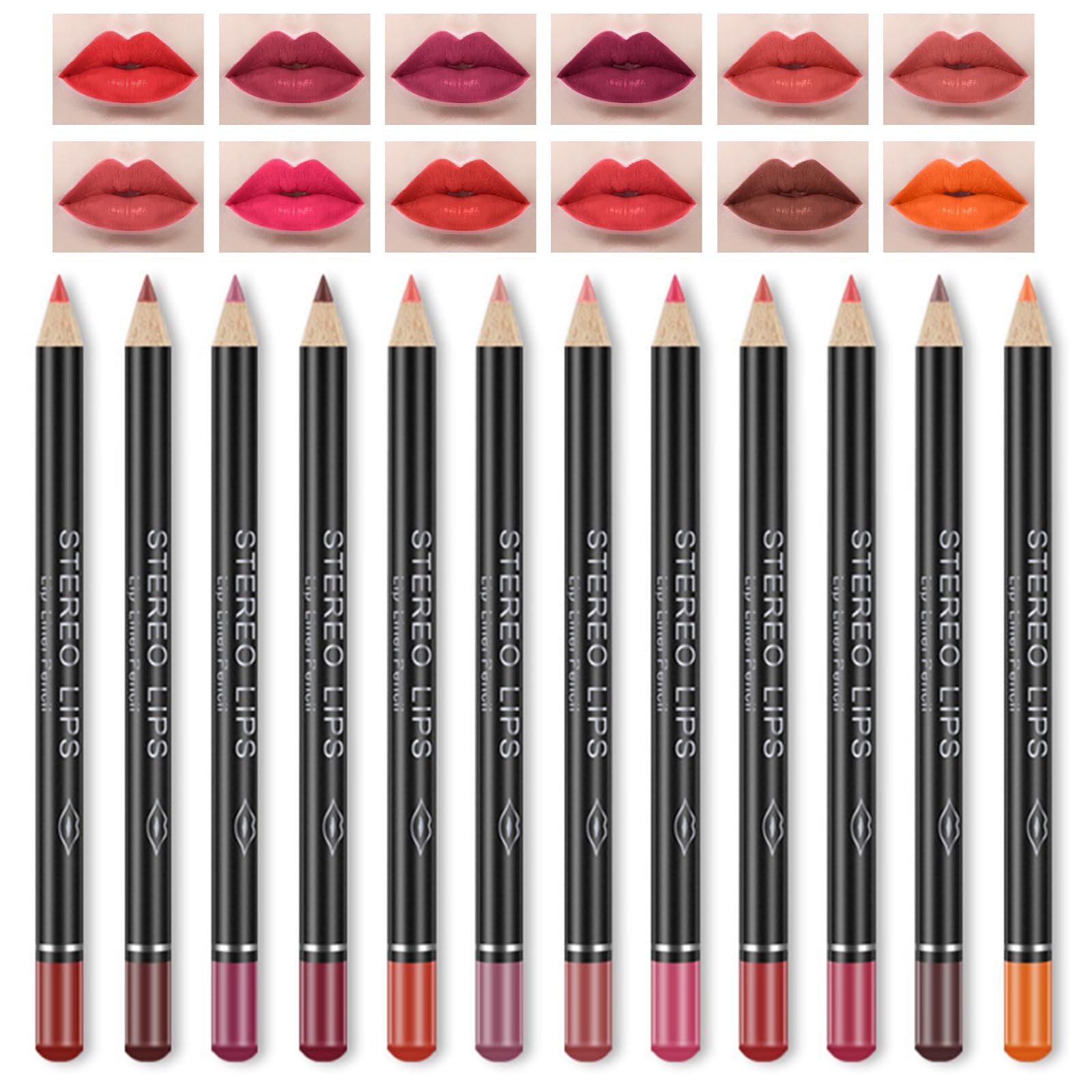 XdealCozyxc 12 Pcs Lip Liner Set, Long Lasting Lip Liners for Women