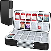 HEIYING Switch Game Card Case for Nintendo Switch 2(2025)/ OLED/Lite,Black Portable Travel Carry Case with 72 Game Card Slots and 24 Micro SD Cards Slots