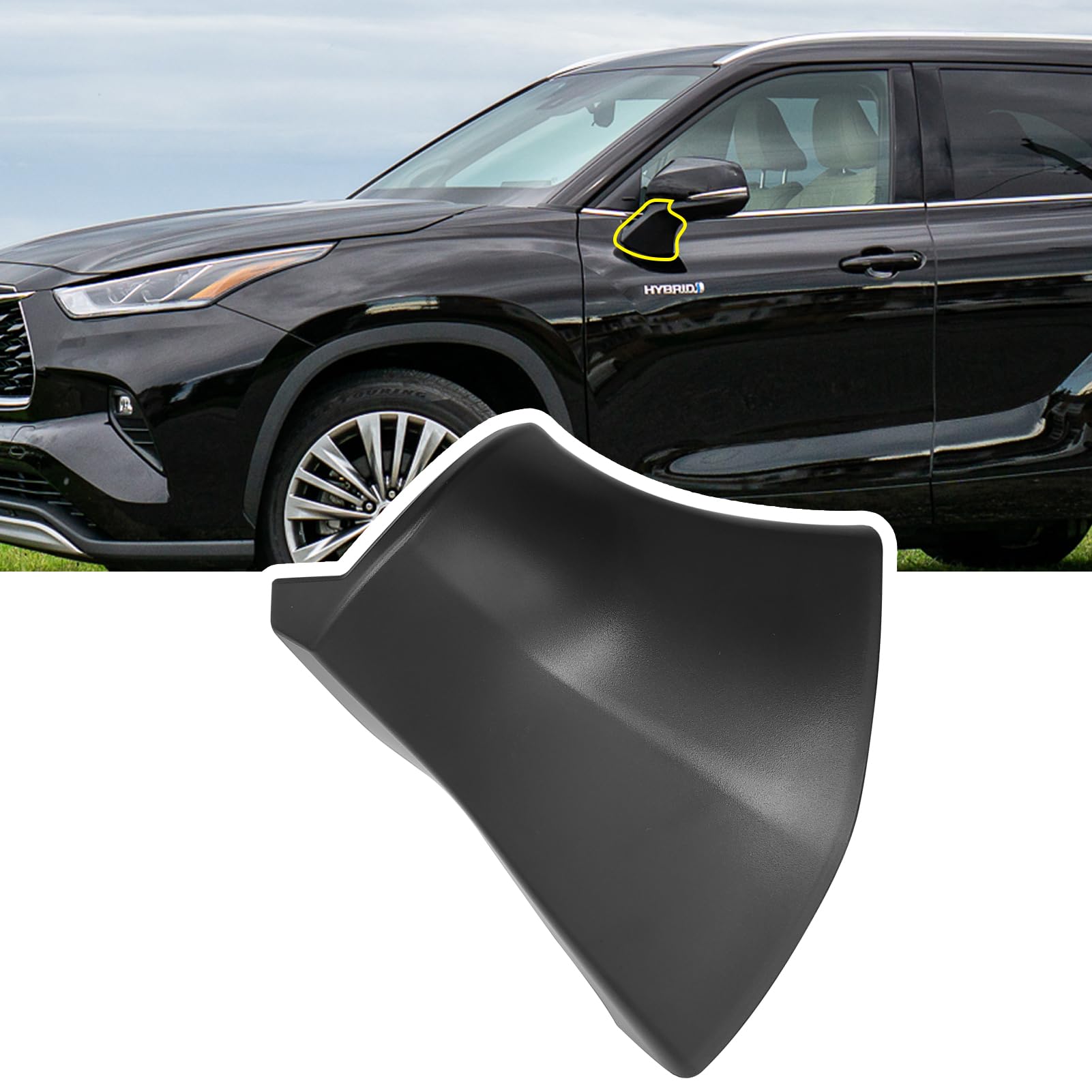 Photo 1 of Jaronx Compatible with Toyota Highlander Driver Side Mirror Triangle Base Cover 2020-2024, for Highlander Driver Side Rearview Mirror Bottom Base Covers (NOT FIT Grand Highlander) (Left)