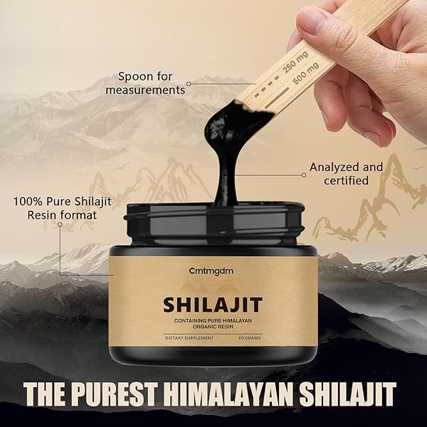 SHILAJIT PURE HIMALAYAN ORGANIC SHILAJIT RESIN WITH 85+ HUMIC ACID, TRACE MINERALS, AND FULVIC ACID, POWERFUL SHILAJIT GEL FOR MEN & WOMEN, PREMIUM ENHANCER FOR ENERGY AND IMMUNE SUPPORT, 60G