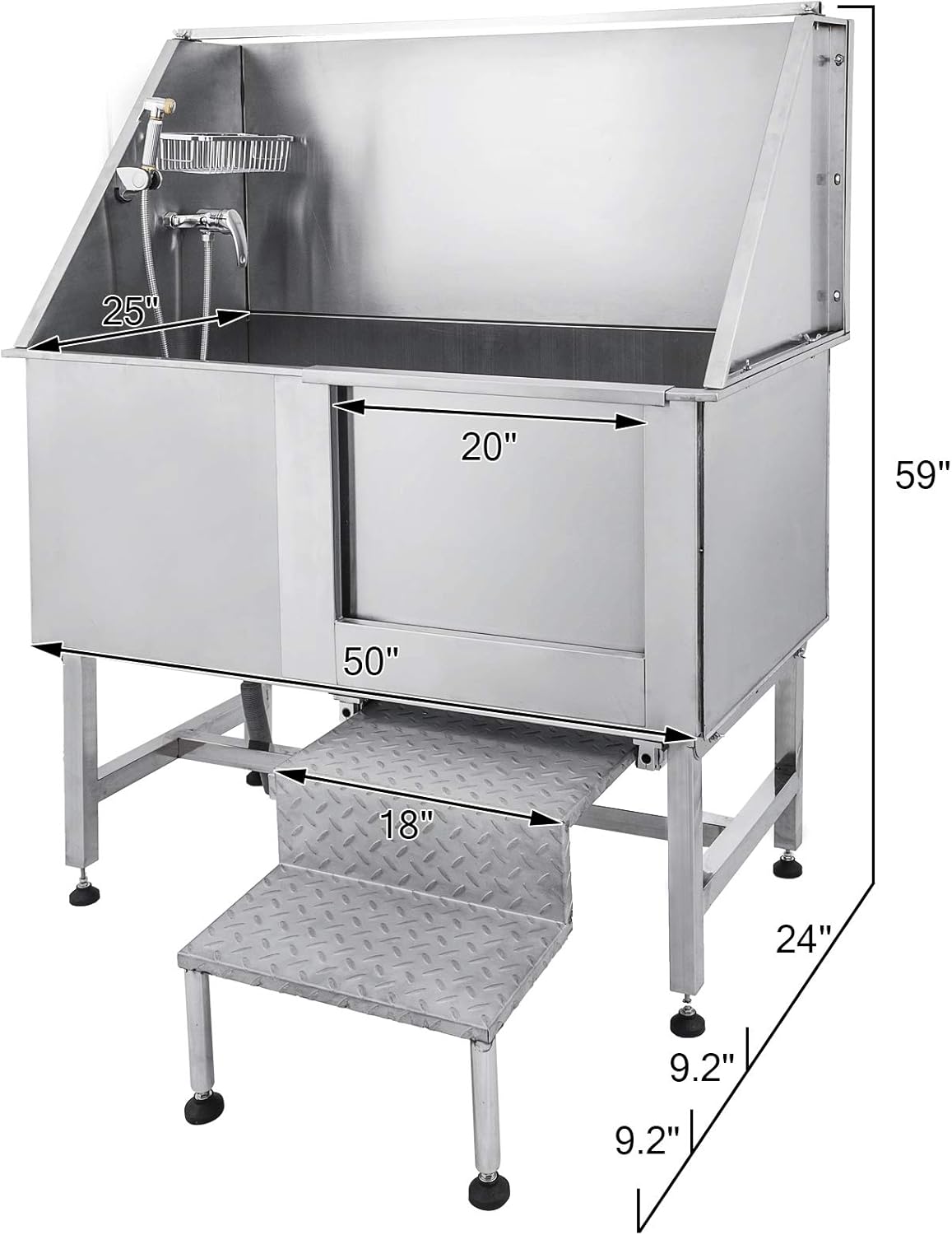 stainless steel dog wash tub