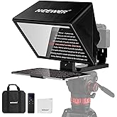 NEEWER Basics X12B Aluminum Alloy Teleprompter 12" for Tablet DSLR Camera | Compatible with iPad, Bluetooth, No Assembly, Remote &amp; App Control, Compatible with iOS Android, Black, for Streaming