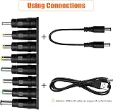 KUOQIY 8-in-1 Universal DC Power Adapter Tips Kit 5.5x2.1mm DC Barrel Cable view 4