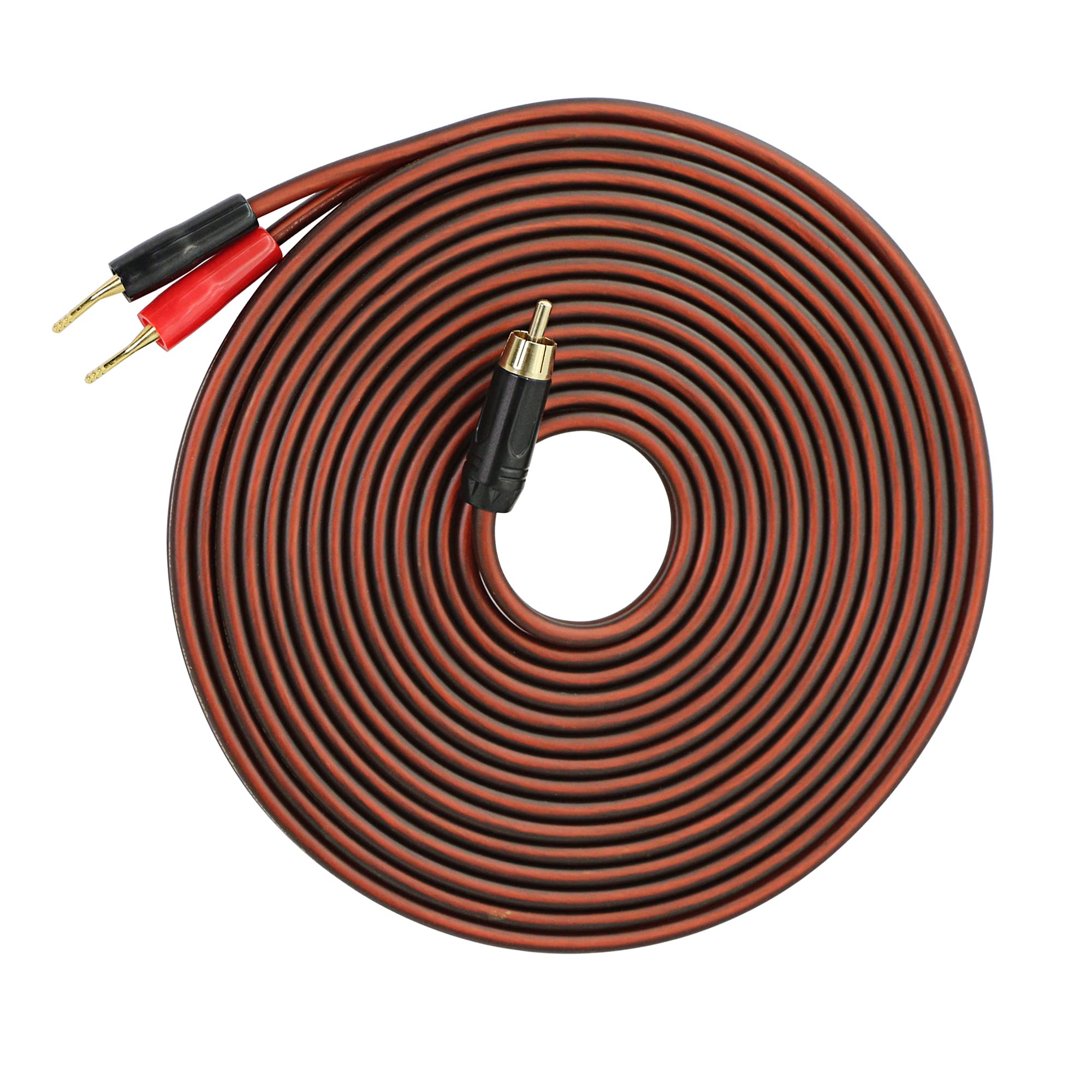 MEIRIYFA RCA to Banana Pin Type Plug Speaker Cable, RCA Male to Dual Pin Plug Speaker Wire for Amplifier Subwoofer Mixer (5M)