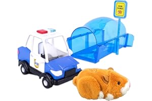 zhuzhu City Police Car with Hamster Mr. Squiggles – Perfect for Boys & Girls! Interactive Hamster & Patrol Car with Sirens & Sounds – 40+ Unique Noises & Actions – Pets Without The Mess