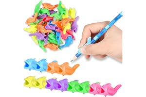 Nezyo 60 Pieces Silicone Ideal Pencil Holders Assorted Writing Aid Grips Children Training for Kids Handwriting Toddlers Posture Correction Tools Writing Tools