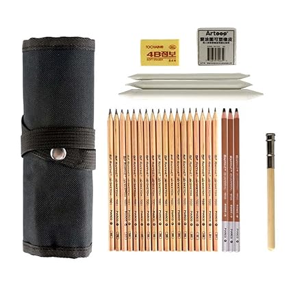 Professional Sketch Kit Sketching And Drawing Pencils Charcoal Art Set Includes Charcoalssketch Charcoal Art Tools For Beginners Artist Black